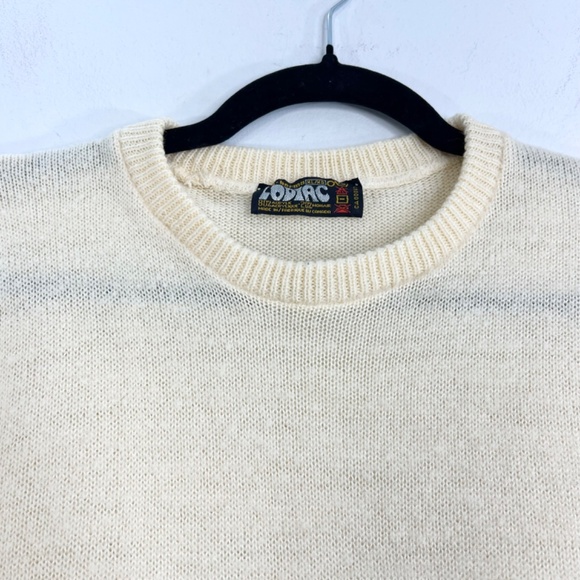 Vintage 80s cream mohair blend crew neck pullover sweater XL - Picture 8 of 11